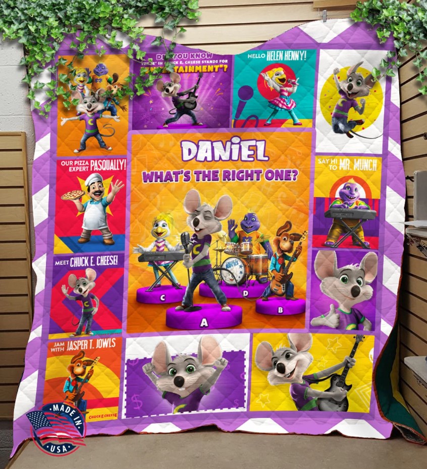 Personalized Chuck E Cheese Blanket Chuck E Cheese Quilt Chuck E Cheese Birthday Party Custom Name Blanket